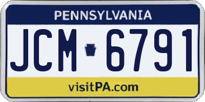 PA license plate JCM6791