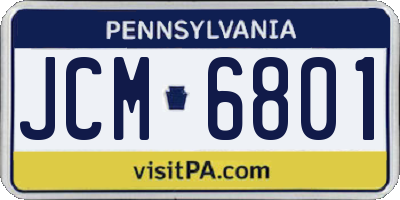PA license plate JCM6801