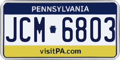 PA license plate JCM6803