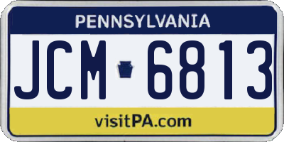 PA license plate JCM6813