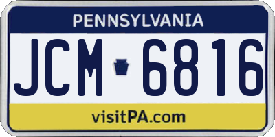PA license plate JCM6816