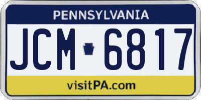 PA license plate JCM6817