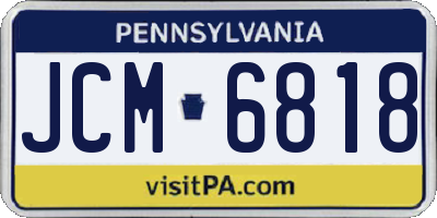 PA license plate JCM6818
