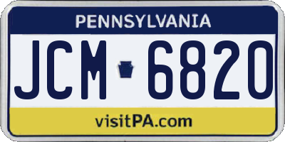 PA license plate JCM6820