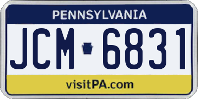 PA license plate JCM6831