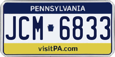 PA license plate JCM6833