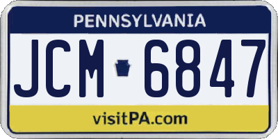 PA license plate JCM6847
