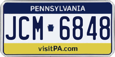 PA license plate JCM6848