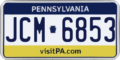 PA license plate JCM6853