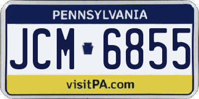 PA license plate JCM6855