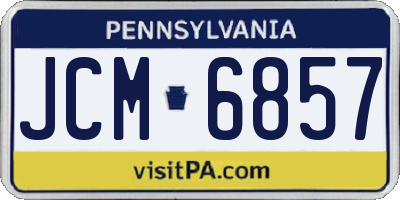PA license plate JCM6857
