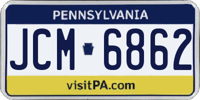 PA license plate JCM6862