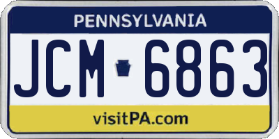 PA license plate JCM6863