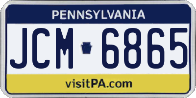 PA license plate JCM6865