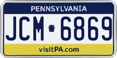 PA license plate JCM6869