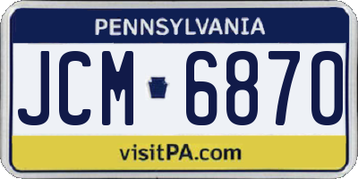 PA license plate JCM6870