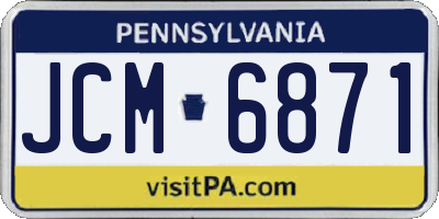 PA license plate JCM6871