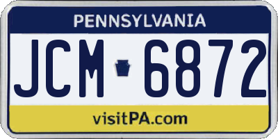 PA license plate JCM6872