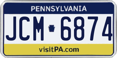 PA license plate JCM6874