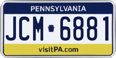 PA license plate JCM6881