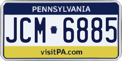 PA license plate JCM6885