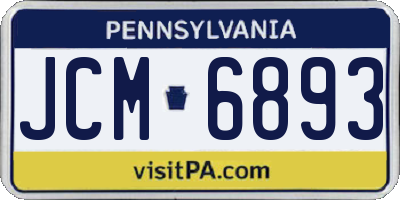 PA license plate JCM6893