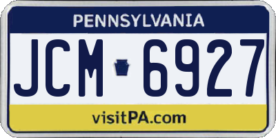 PA license plate JCM6927