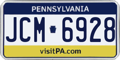PA license plate JCM6928