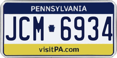 PA license plate JCM6934
