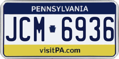 PA license plate JCM6936