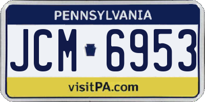 PA license plate JCM6953