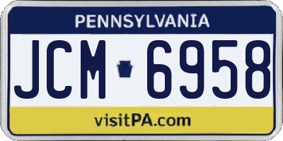 PA license plate JCM6958