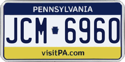 PA license plate JCM6960
