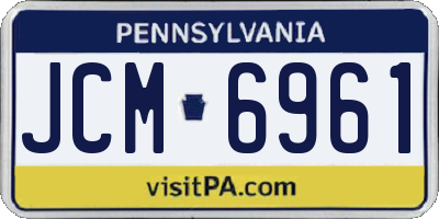 PA license plate JCM6961