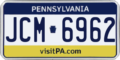 PA license plate JCM6962