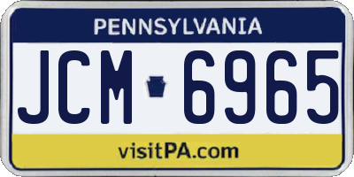 PA license plate JCM6965