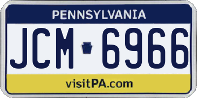 PA license plate JCM6966