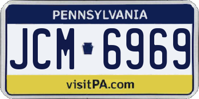 PA license plate JCM6969