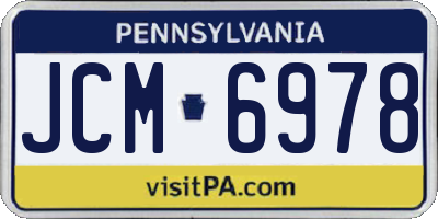 PA license plate JCM6978