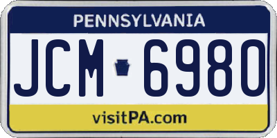 PA license plate JCM6980