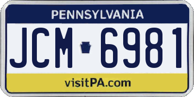 PA license plate JCM6981