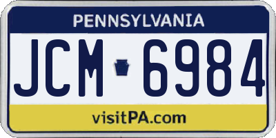PA license plate JCM6984