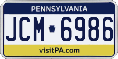 PA license plate JCM6986