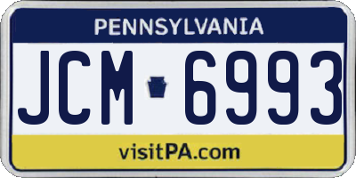 PA license plate JCM6993