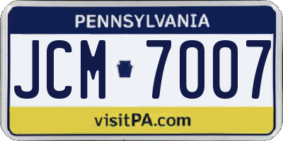 PA license plate JCM7007