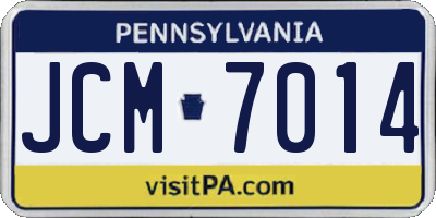 PA license plate JCM7014