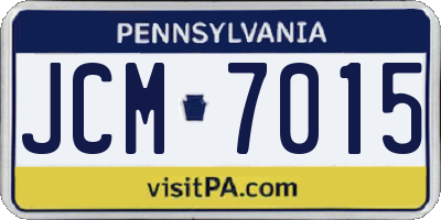 PA license plate JCM7015