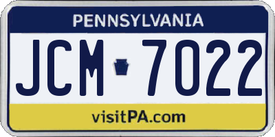 PA license plate JCM7022