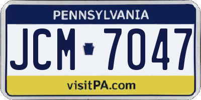 PA license plate JCM7047