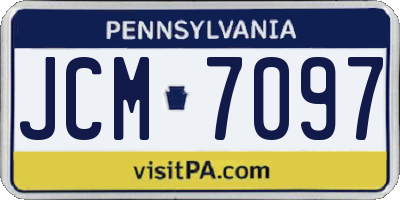 PA license plate JCM7097